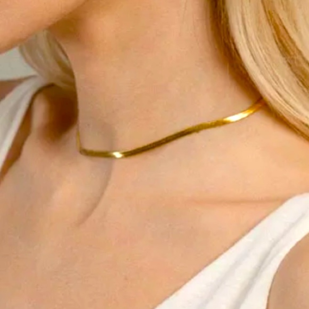 18K gold plated choker necklace - Picture 3 of 7